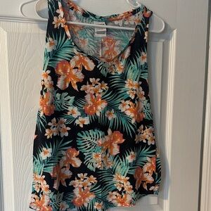 Pink - Victoria Secret - Tropical Floral Tank Top - Black, Orange, Green